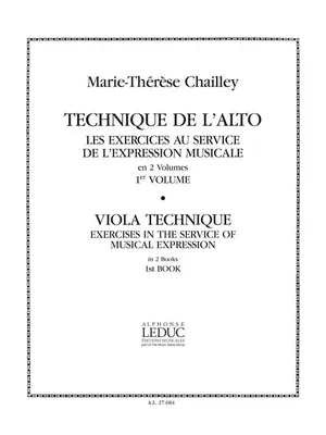 Technique de l'Alto - Viola Technique Vol.1, Les exercices au service de l'expression musicale - Musical Expression
