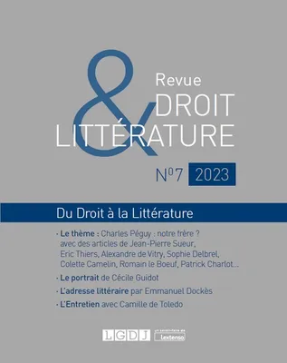 Revue droit et littérature 7-2023, Notre Péguy