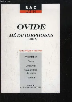 Métamorphoses (Livre X), livre X