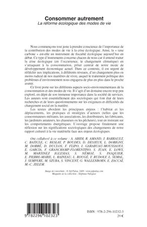 Livres Économie-Droit-Gestion Sciences Economiques Consommer autrement, La réforme écologique des modes de vie Michelle Dobré, Salvador Juan