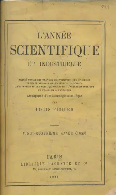 L'année scientifique et industrielle.  1881