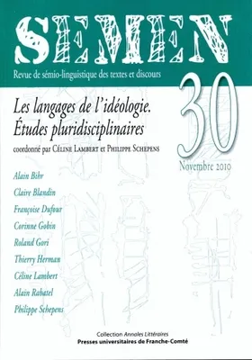 Semen, n°30/2010, Les langages de l'idéologie. Etudes pluridisciplinaires