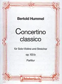 Concertino classico D major, op. 103b. violin and strings. Partition.