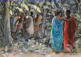 Le baiser de Judas  (Mt 26,49), Poster Vie de Jésus Mafa