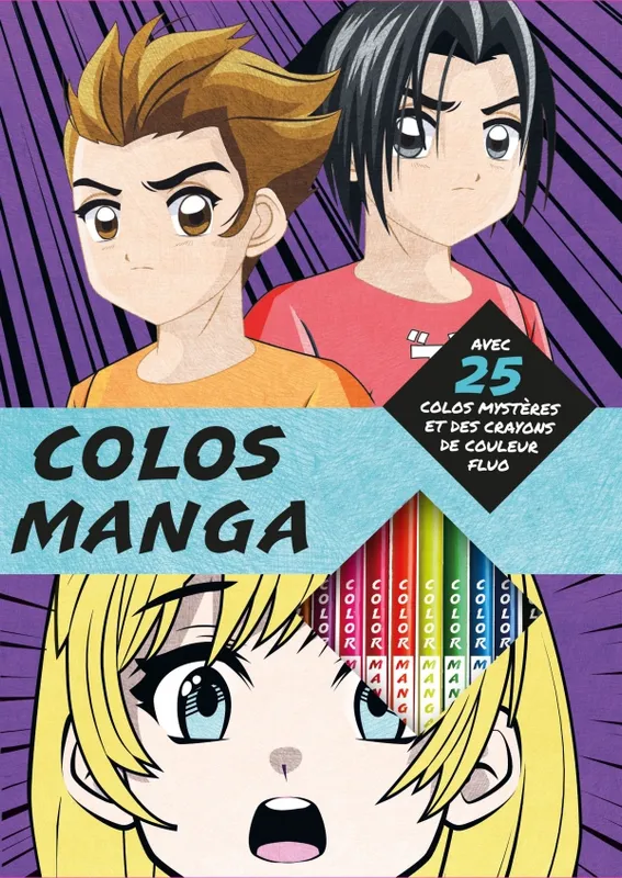 Jeux et Jouets Loisirs créatifs Coloriage Colos mystères mangas - pochette avec crayons de couleur Lise Herzog, Paku