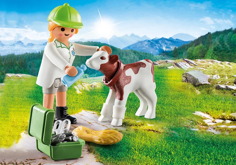 Vétérinaire et veau Playmobil Spécial plus