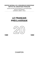 20, LE FRANÇAIS PRÉCLASSIQUE N.20 2018