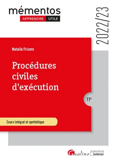 Livres Économie-Droit-Gestion Droit Généralités Procédures civiles d'exécution, Cours intégral et synthétique Natalie Fricero