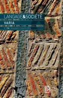 Langage et Société, n° 156/Deuxième trimestre 2016, Varia