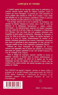 LAPICQUE ET VENISE 1954-1956, Le journal vénitien inédit de Lapicque