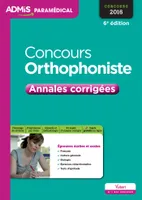 Concours Orthophoniste - Annales corrigées, Concours 2016