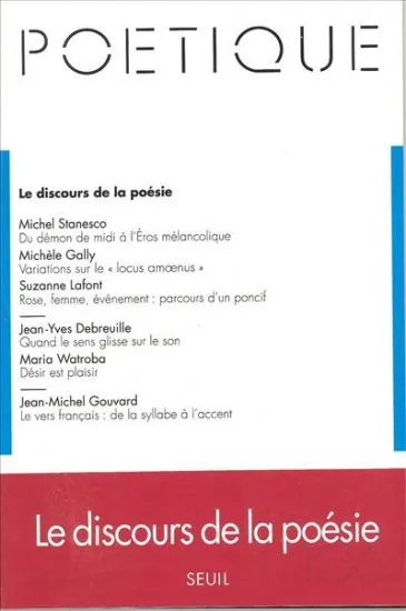 Livres Sciences Humaines et Sociales Sciences sociales Poétique, n° 106, Le Discours de la poésie Collectif