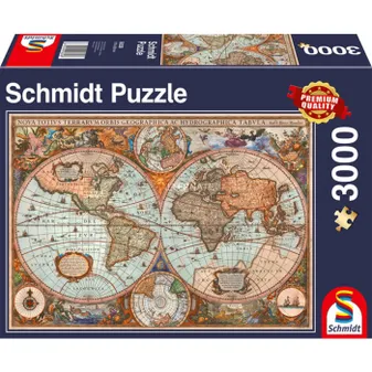 Schmidt Puzzle - 3000p - Mappemonde Antique