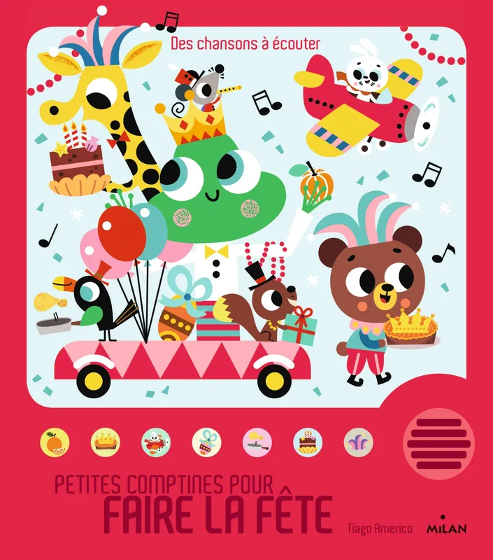 Jeux et Jouets Livres Livres pour les 0-3 ans Livres sonores Des chansons à écouter, Petites comptines pour faire la fête Tiago Americo