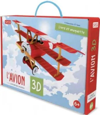 Voyage, découvre, explore L'avion 3D l'histoire de l'aviation, Livre et maquette
