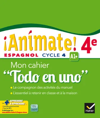 Animate Espagnol 4e Todo en uno éd. 2016 - Cahier d'activités