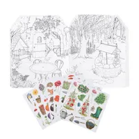 Jeux et Jouets Loisirs créatifs Découpes, collages et assemblages Cahier stickers le jardinier 20 pages Le Jardin du Moulin