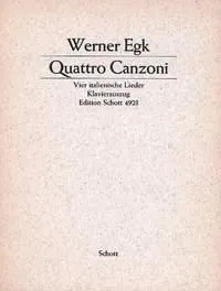 Quattro Canzoni, 4 italienische Lieder. high voice and orchestra. aiguë. Réduction pour piano.