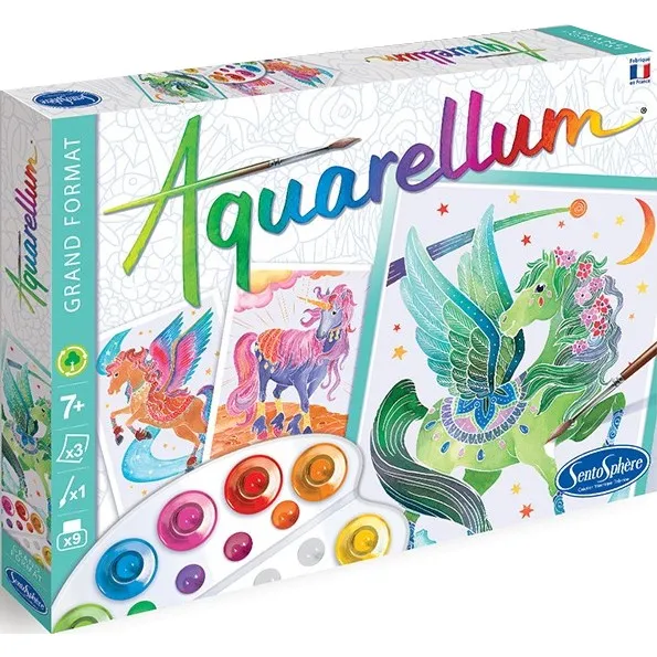 Jeux et Jouets Loisirs créatifs Tableaux à décorer Aquarellum - Licornes et Pegases Loisirs créatifs