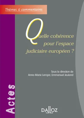Quelle cohérence pour l'espace judiciaire européen ?, Thèmes et commentaires