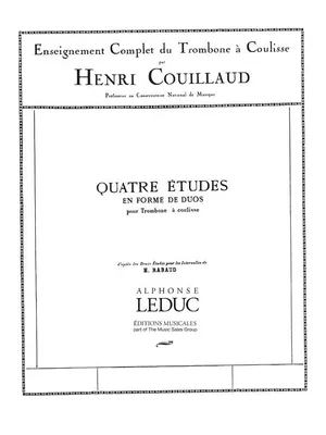 Quatre Études en Forme de Duos, Enseignement Complet du Trombone à Coulisse par Henri Couillaud