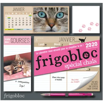 Frigobloc Chats 2020 - Calendrier d'organisation familiale (de janvier à décembre 2020), S'organiser n'a jamais été aussi simple !