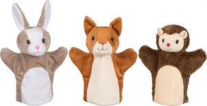 Marionnette Animaux (lapin, écureuil et hérisson)