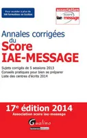 Annales corrigées du Score IAE-Message 2014