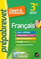 Français 3e - Prépabrevet Cours & entraînement, cours, méthodes et exercices progressifs