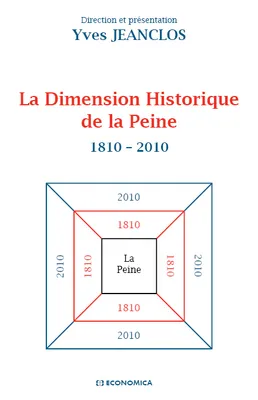 La dimension historique de la peine 1810-2010 - bicentenaire du code pénal de 1810, bicentenaire du code pénal de 1810