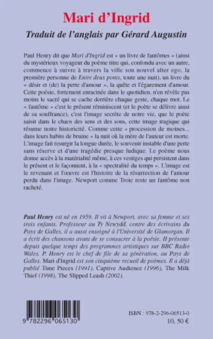Livres Littérature et Essais littéraires Poésie Mari d'Ingrid, - Traduit de l'anglais par Gérard Augustin Paul Henry