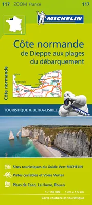 Carte Zoom Côte Normande - De Dieppe aux plages du Débarquement