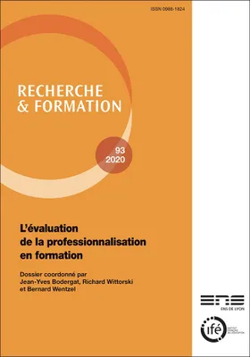 Recherche et formation, n°93/2020, L'évaluation de la professionnalisation en formation