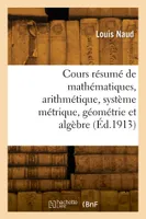 Cours résumé de mathématiques, arithmétique, système métrique, géométrie et algèbre