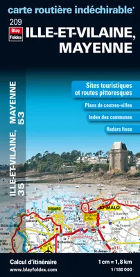 [France], 209, CD FRANCE Ille et Vilaine - Mayenne!! ne pas recommander 1/180 000