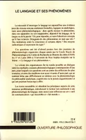 Le langage et ses phénomènes, Actes du colloque du Cercle niçois de phénoménologie 1-2 juin 2006