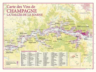 Carte des Vins de Champagne - La Vallée de la Marne, 30x40 cm