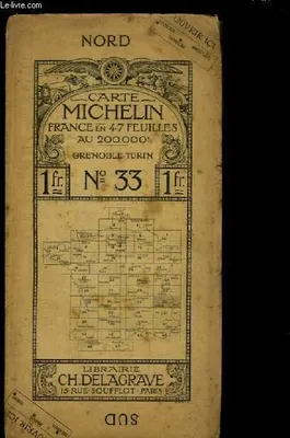 Carte Michelin France, en 47 feuilles au 200 000e. Grenoble Turin, N°33