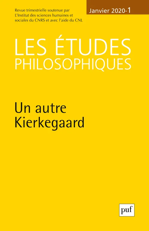 Livres Sciences Humaines et Sociales Philosophie Etudes philosophiques 2020, n.1, Kierkegaard Collectif 