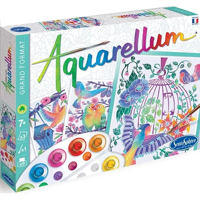 Jeux et Jouets Loisirs créatifs Tableaux à décorer Aquarellum - Les Oiseaux s'envolent Loisirs créatifs