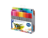 STAEDTLER® 3200 - Set 120 feutres de coloriage double pointe 3,0 mm et 0,5 - 0,8 mm assortis - Edition Design Journey