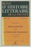 Année 1990, Revue d'histoire littéraire de la France 91e année n°3, XVIe-XXe siècles