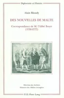 Des nouvelles de Malte, Correspondance de M. l'Abbé Boyer (1738-1777)