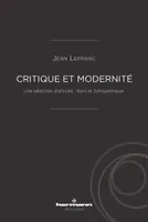 Critique et modernité, Une sélection d'articles : Kant et Schopenhauer