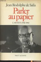 Parler au papier, carnets 1981-1983, carnets 1981-1983
