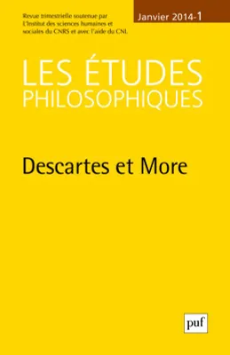 Les études philosophiques 2014 - n° 1, Descartes et More
