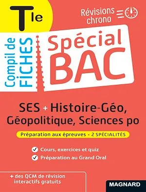 Spécial Bac Compil de Fiches SES-Histoire-Géo-Géopolitique-Sciences Po Tle Bac 2024, Tout le programme des 2 spécialités en 114 fiches visuelles