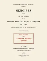 Le temple d'edfou tome onzieme réédition premier édition 193