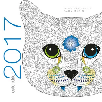 Calendrier mural / chats coloriage 2017