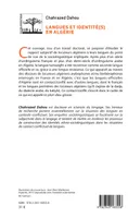 Langues et identité(s) en Algérie, Enquêtes sur les représentations sociolinguistiques auprès de jeunes Algériens. Chahrazed Dahou